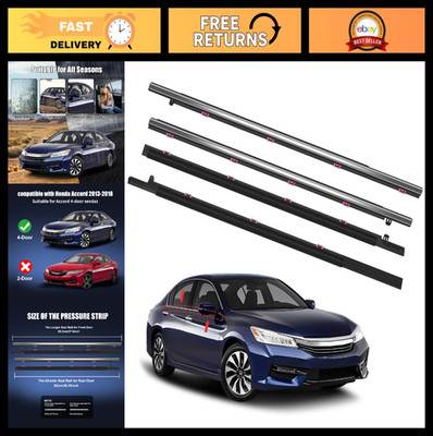 Chrome Window Molding Trim for Honda Accord 2013-2018, 4PCS Weatherstrip Seal Be
