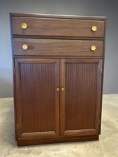 Mid Century Cabinet Walnut Drawers Cupboard Storage Utility Unit