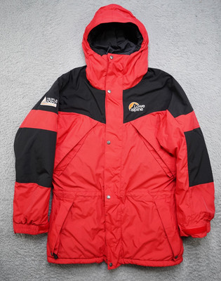 Vintage Lowe Alpine Jacket Mens M Red Triple Ceramic Insulated Hood Mountaineer