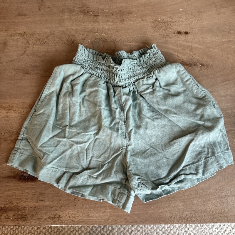 EUC Wonder Nation Girls Pull-On Shorts Green Flowy Size Medium 7-8