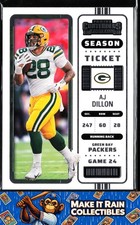 AJ Dillon 2022 Panini Contenders #42 Green Bay Packers Football