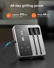 Wireless Meat Thermometer with App Control, 600FT Bluetooth Range, Dual Probe...