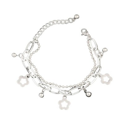 Metal Chain Bracelets Multilayer Bangle Fashion Hollow Flower Charm Bracelets