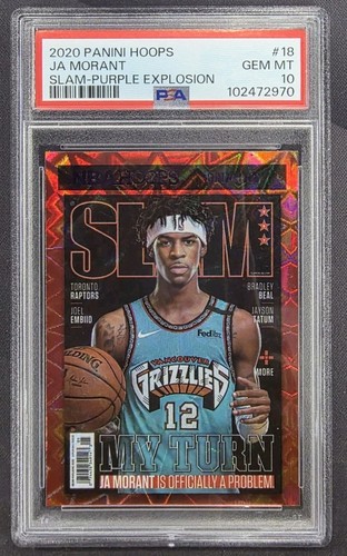 2020 Panini Hoops Slam #18 Ja Morant Purple Explosion Refractor PSA 10 Gem Mint