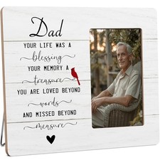 Dad Memorial Picture Frame Gifts for Loss of Father, In Loving Memory Yellow