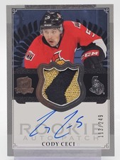 CODY CECI 2013-14 UPPER DECK THE CUP ROOKIE PATCH AUTO /249 #183 Q6438