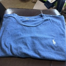 AUTHENTIC Ralph Lauren Polo Shirt Men’s Size L Steel Blue White Logo Retail $89