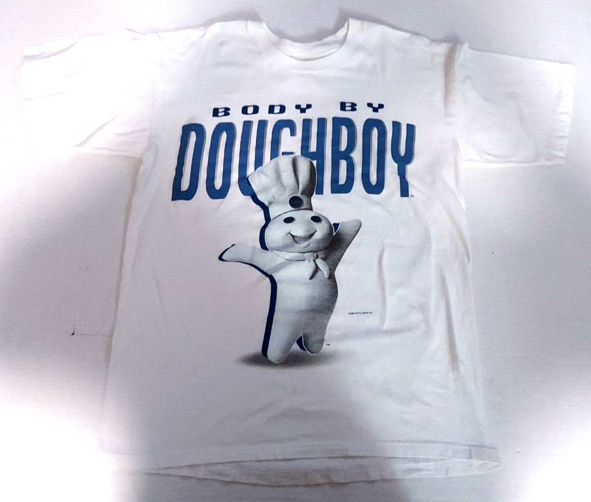 Vintage 1996 TNT Adult L Pillsbury Body By Doughboy White T-Shirt 