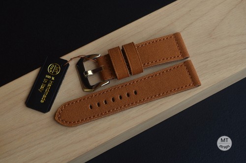 24mm Handgefertigtes Armband Canvas Leder Rost Pam MTstraps Handmade Strap