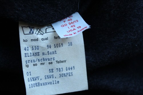 Grau / Schwarz Schneiders Salzburg Loden Eliane Kaschmir Wollmantel - Gr. 12 - Neu - Bild 8 von 9