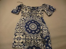 MISSGUIDED Size 4 Womens Paisley Laced Up Front Slit Short Sleeve Mini Dress 400