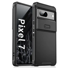 For Google Pixel 6A/ 7/8/9 Pro PC+TPU Case with Slide Camera Cover Matte PC Back