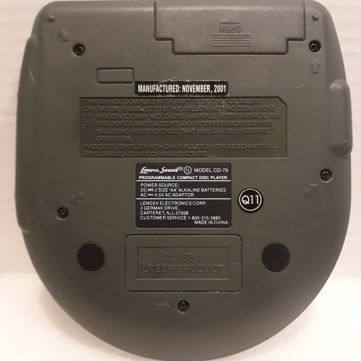 VTG Lenoxx Sound Programmable CD Player Model CD-79 ESP PLUS  