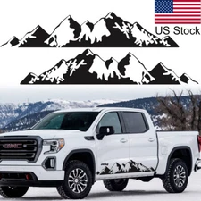 78'' Black Snow Mountain Graphics Stickers Car Body Skirt Decal For Pickup Truck