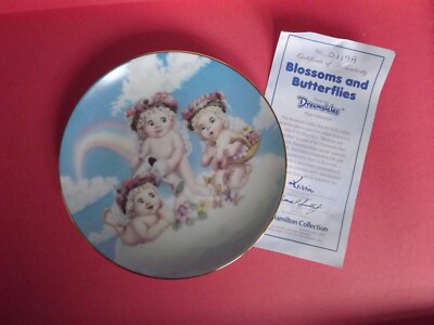 Hamilton Dreamsicles Blüten und Schmetterlinge Teller in Schachtel Cherubs