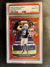 NFL - Jacob Eason 2020 Panini Prizm Red Cracked Ice RC PSA 10 - Colts
