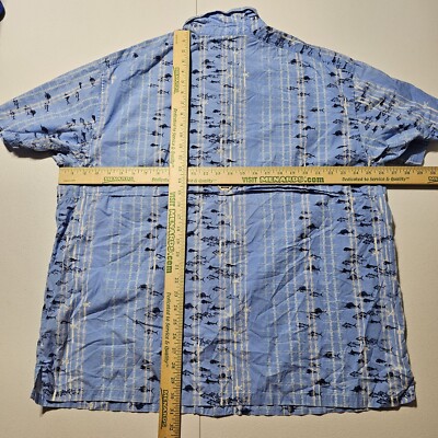 Chemise Columbia PFG Homme Bleu Manches Courtes - Poisson Marlin - Taille L