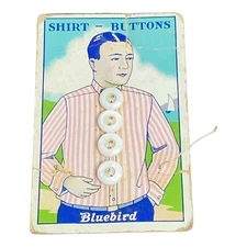 Vintage New Lot of 4 on Card White 1940's Bluebird Buttons .45" diameter