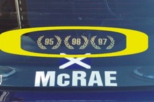COLIN MCRAE 555 WREATH RALLY CAR WINS STICKERS X3 IN GOLD ALL COLOURS