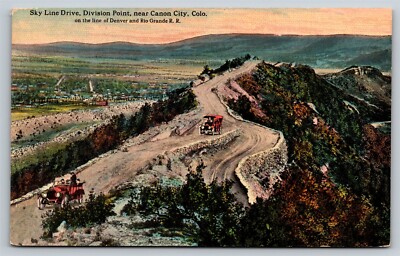 Colorado Canon City Sky Line Drive Division Point Vintage Unused Postcard, S21