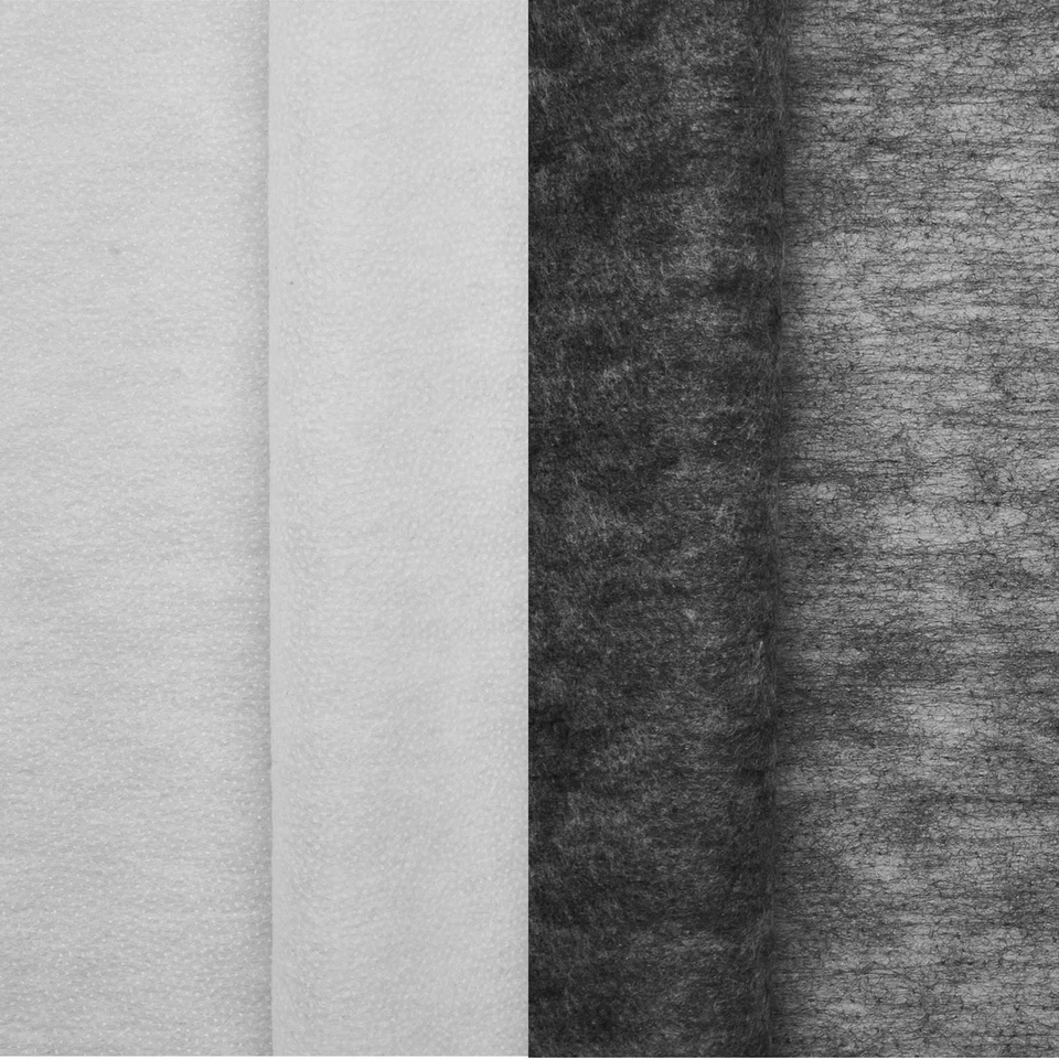 Vlieseline grau/weiß - Bügelvlies - atmungsaktiv, weicher, softer Griff -per lfm