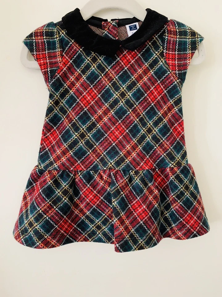 NWT Janie and Jack: Adorable Red & Green Tartan Holiday Dress (size: 3-6 months) - Image 3 of 4