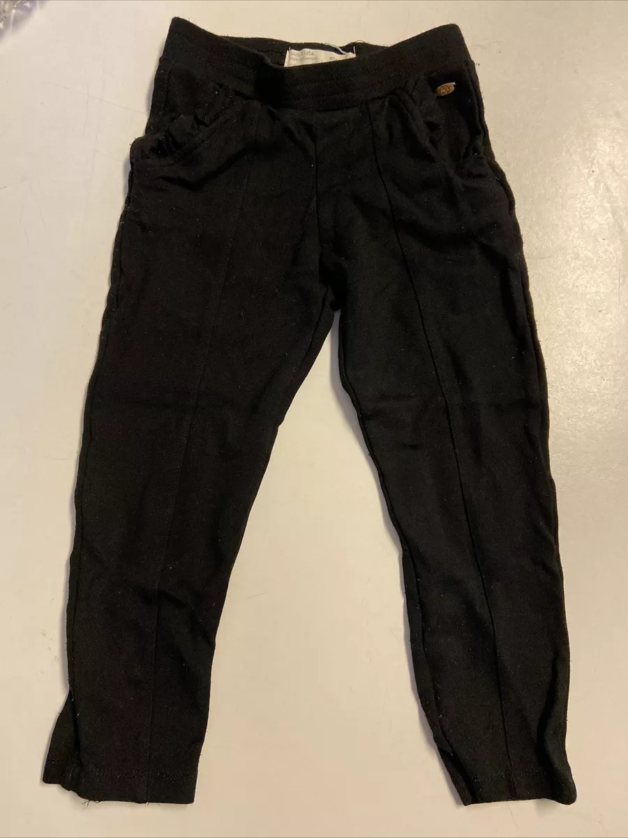 Zara Girls 6 soft collection black legging joggers sweatpants pockets comfy