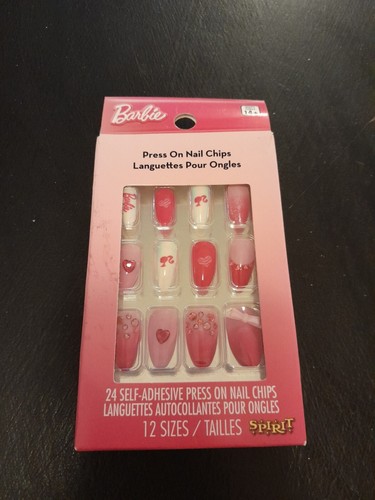Barbie Press On Nail Chips, 24 Self Adhesive Nails - 第 1/2 張圖片