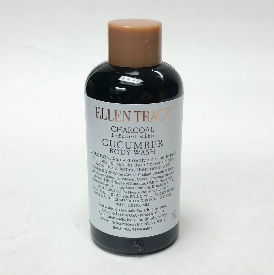 Ellen Tracy Charcoal Infused with Cucumber Body Wash 3.4 fl oz / 100 mL - Image 2 of 3