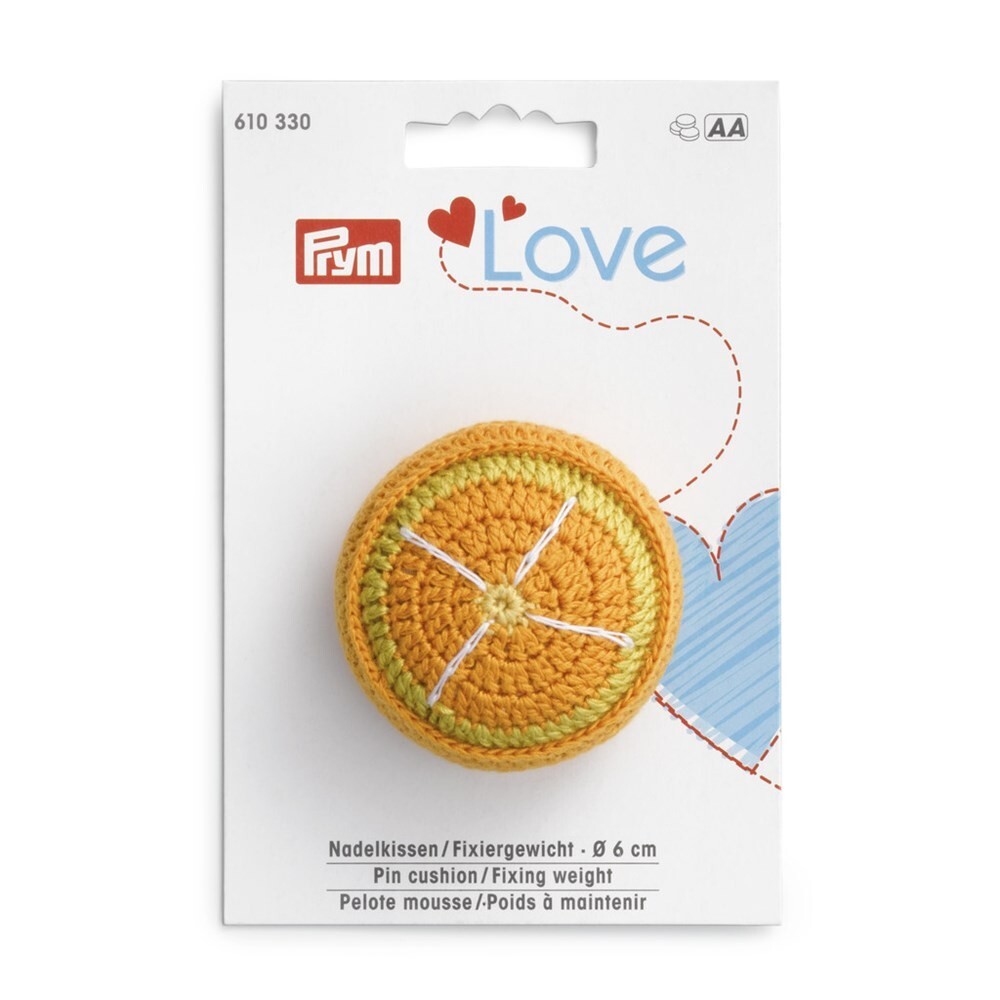 Prym Love 610330 Pin Cushion/Fixing Weight Orange (Pins not included)