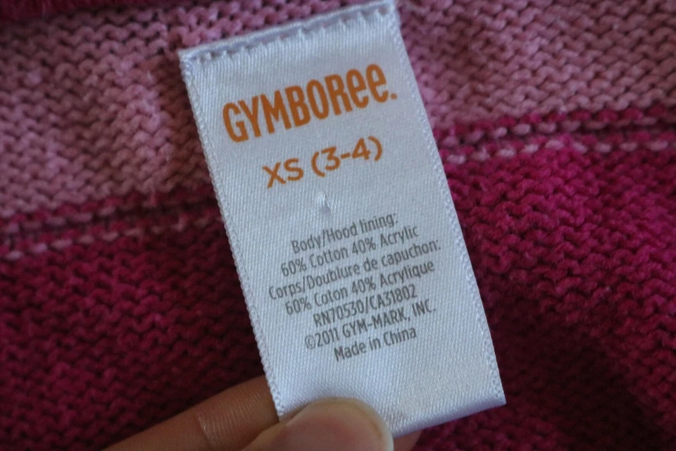 Gymboree Girl's Striped Sweatshirt Button Front Belted Cotton Blend Multicolor - Image 4 of 4