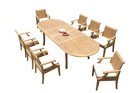 DSLG A-Grade Teak 9pc Dining Set 118" Oval Table 8 Arm Chairs Outdoor Patio
