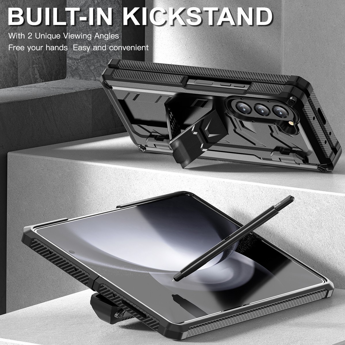 For Samsung Galaxy Z Fold 3 4 5 Case S Pen Holder Hinge