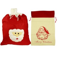 HAAC Weihnachtssack mit Weihnachtsmann 70 x 50 cm Plüsch Nikolaussack Weihnacht