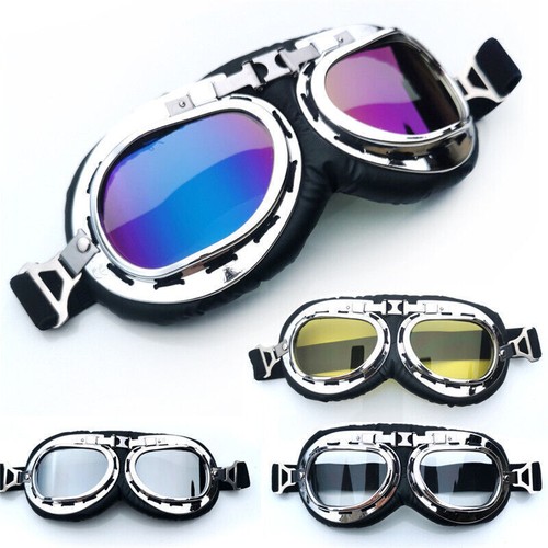 Retro Motorcycle Windproof Goggles Vintage Motorbike Glasses Bike Sports Eyewear - Picture 6 of 22