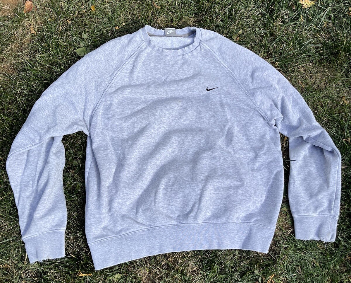 Grey Nike Swoosh Vintage Sweatshirt Vintage Nike Swoosh Hoodie XL Oversized  Logo Grey Sweatshirt