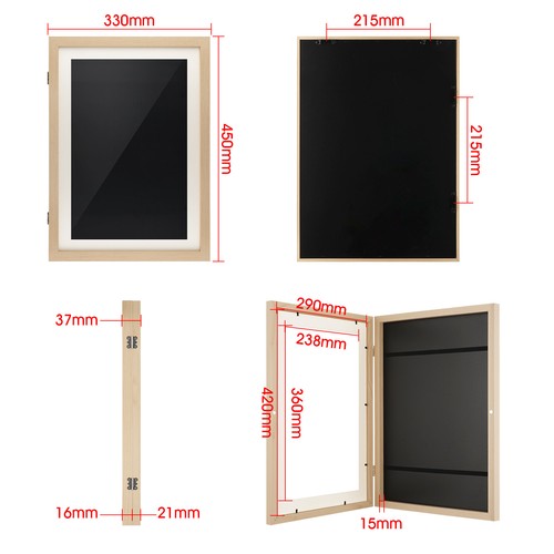 ACA Kids Art Photo Frame Children Project Wooden Artwork Portrait Display A4/A3 - Picture 5 of 60