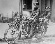 Indian Motorcycle Kids 1915 8" -10"  B&W Photo Reprint