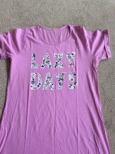 Ladies Dusky Pink M&Co LAZY DAYS Shortie Cotton Short Sleeve Nightie Size 10/12 - Picture 3 of 6