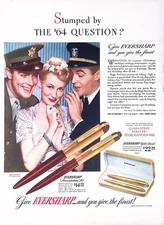 Vintage Print Ad 1942 Eversharp Pen Pencil Gifts Soldiers Pretty Lady Christmas