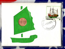 1973 #283 99 Company First Day Issue Singapore 1 Cents KM-1