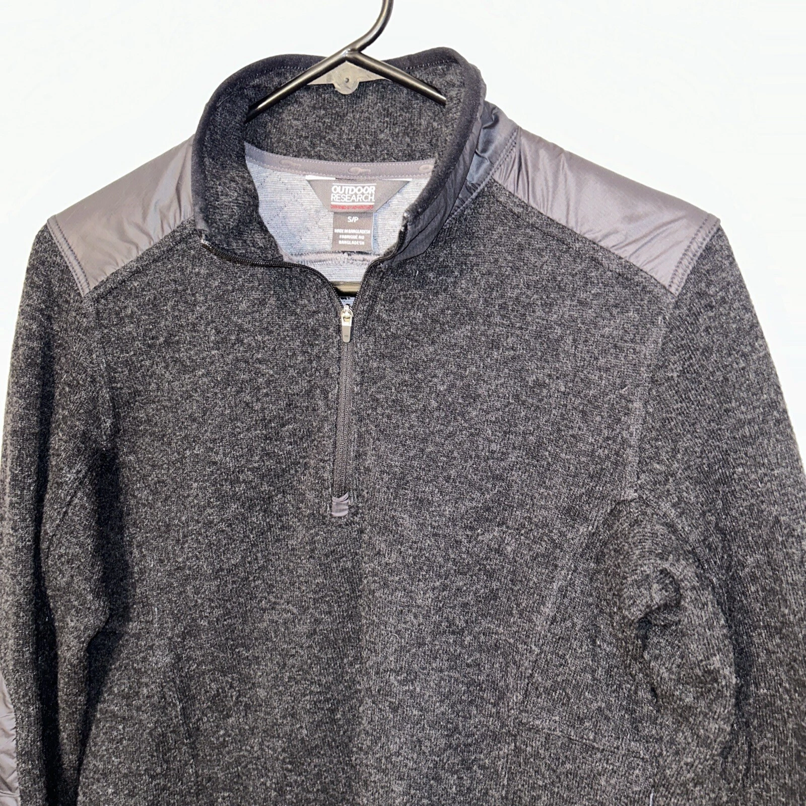 outdoor-research cypress hybrid 1/4 zip wool pullover jacket