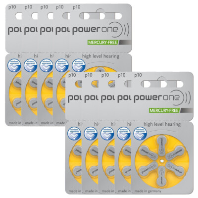 kQ 60x Varta Power One Hörgerätebatterie Zink - Luft Typ 10 1.45V Blister
