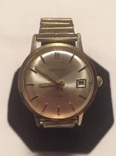 Vtg Vantage 17-Jewels Gold Dial Watch w/ 18mm Stretch Band!
