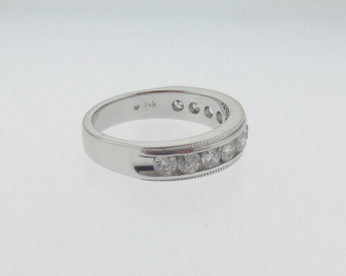 Echter 1,03cttw Diamanten massiv 14k Weißgold Ring 5mm Herren Band GRATIS Größen - Bild 3 von 9
