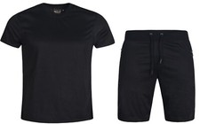 Men's Blank Classic Summer Outfit 2-Piece Set Short Sleeve T Shirts and Shorts