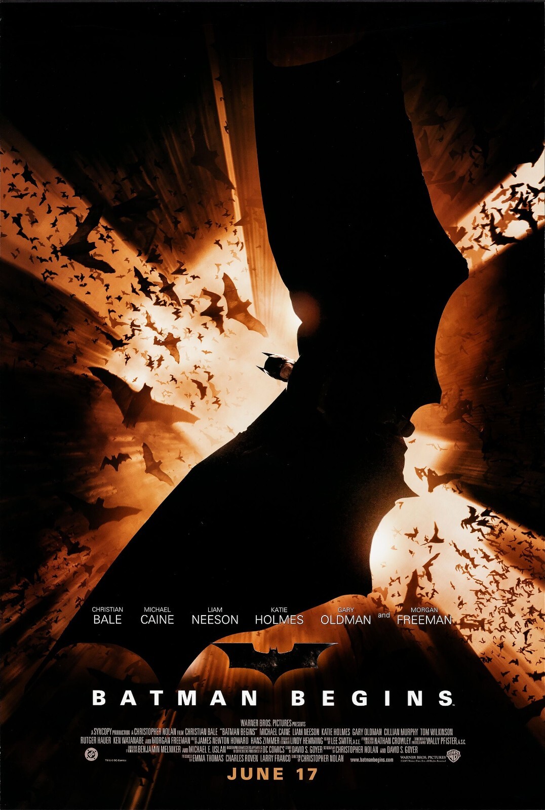 Batman Begins 2005 US Movie Poster 27x41 Christian Bale Free Shipping