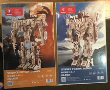 2 Wood Assemble Birkeetoys Hongtai ,Science Series -ROBOTS 1+2 NEW In wrap