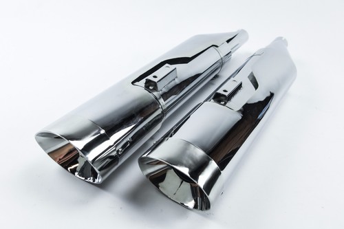 Monster Slip-On Mufflers Harley Davidson Oval Exhaust Pipes Touring Glide - Picture 6 of 8