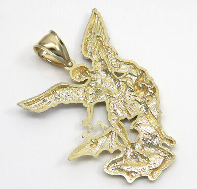 5.50 grams 10k Two Tone Gold Medium Angel Vs Demon Saint Michaels